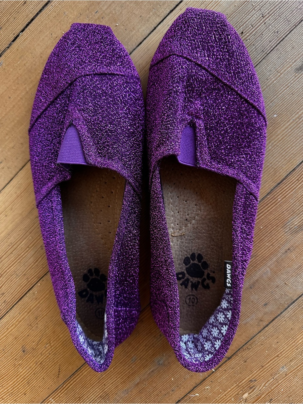 Purple Sparkle Slip-On Flats
